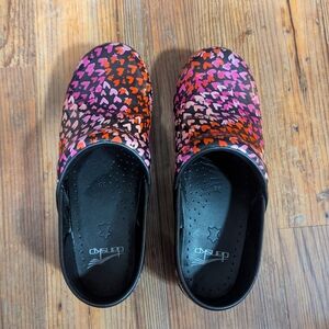Dansko Women's Multicolor Heart Clogs